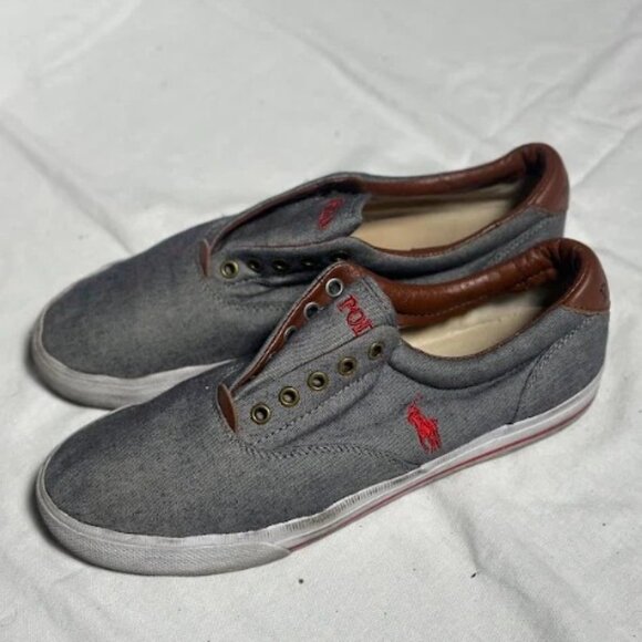 Polo Ralph Lauren Gray and Red Shoes - Size 11 - Picture 3 of 7